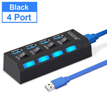 Load image into Gallery viewer, USB Hub 3.0 USB Splitter Multi USB 2.0 Hub Multiple 4/7 Port Hab Splitters With Power Adapter Computer Accessories Hub For PC