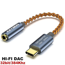 Load image into Gallery viewer, flepow HIFI DAC earphone Amplifier USB Type C to 3.5mm Headphone Jack audio adapter 32bit 384kHz Digital Decoder AUX Converter