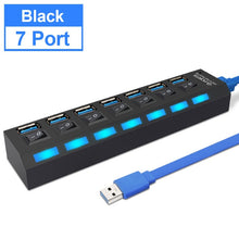 Load image into Gallery viewer, USB Hub 3.0 USB Splitter Multi USB 2.0 Hub Multiple 4/7 Port Hab Splitters With Power Adapter Computer Accessories Hub For PC
