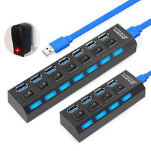 Load image into Gallery viewer, USB Hub 3.0 USB Splitter Multi USB 2.0 Hub Multiple 4/7 Port Hab Splitters With Power Adapter Computer Accessories Hub For PC
